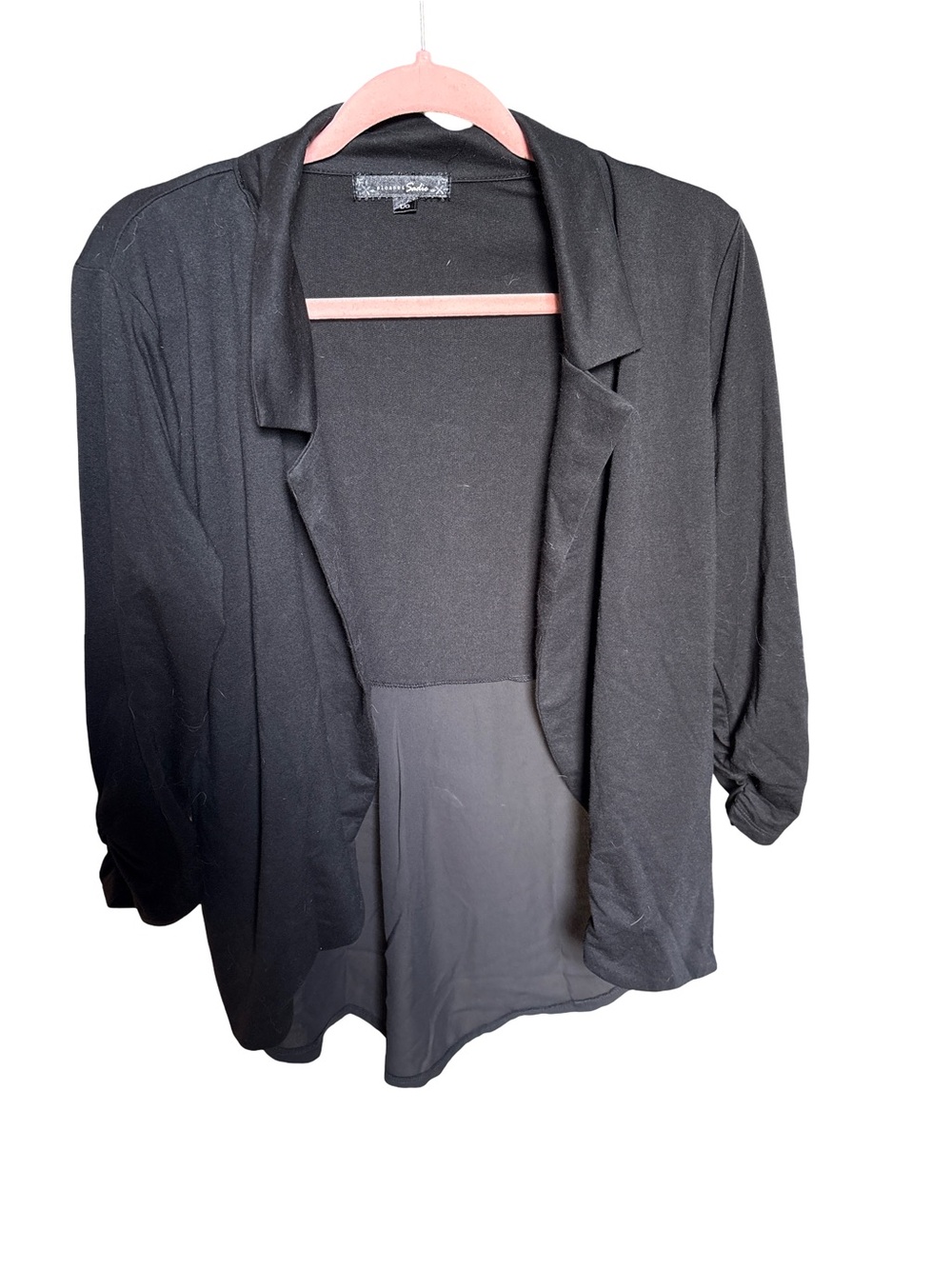 Black Open-Front Knit Blazer Cardigan - Women